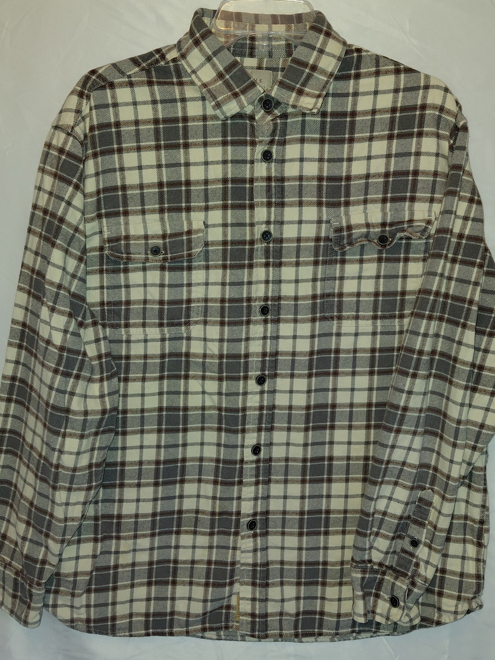 Jachs Men's Plaid Button-Down Shirt in Cream & Brown #2643